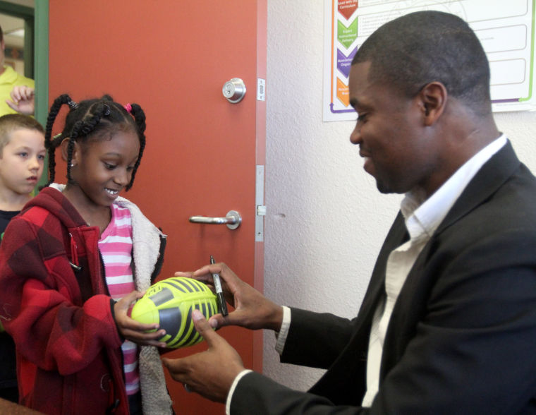 Cedric James Visits West Ward Elementary School